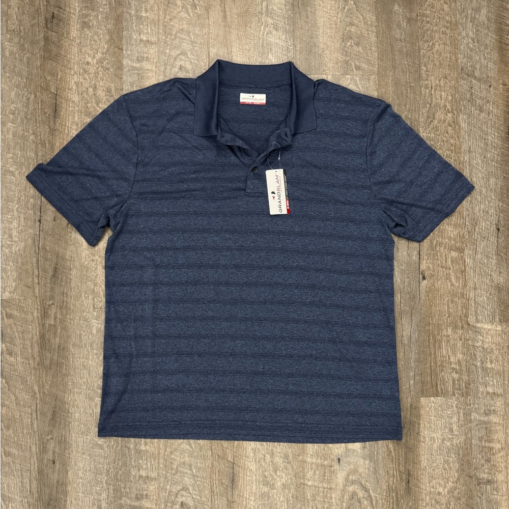 NWT Men's Blue Polo Shirt Grand Slam Sz XL